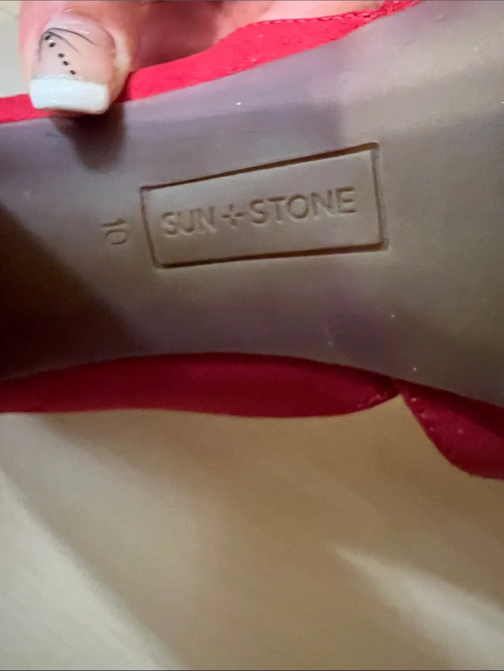 Sun + Stone Women's Reemaa Cherry Red Peep Toe Platform Block Heel Sandals NWT